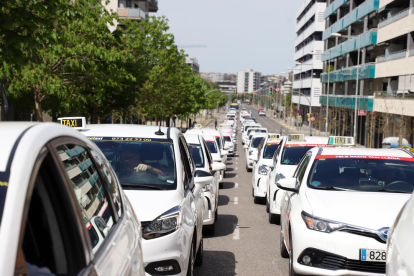 Los taxistas se manifestaron en abril de 2022 para pedir más seguridad tras el asesinato de su compañero. 