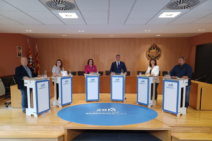 Los candidatos a la alcaldía de Tàrrega en el debate de LleidaTV.