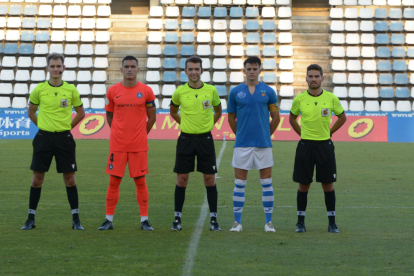 Los capitanes de Lleida y Andorra en el Trofeu Emili Vicente del año pasado.