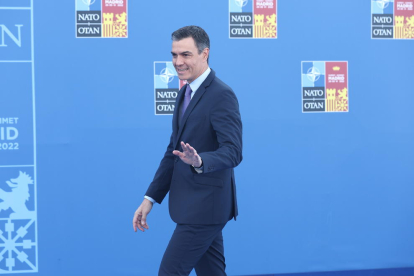 El presidente del Gobierno de España, Pedro Sánchez, a su llegada a la segunda y última jornada de la Cumbre de la OTAN en Madrid.