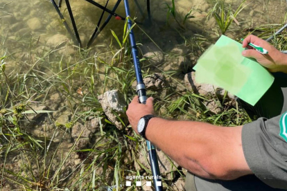 Pescando sin licencia en una balsa de Juneda