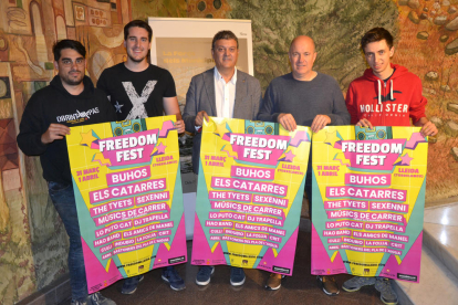 Presentación ayer en la diputación de Lleida de la quinta edición del Freedom Fest de Torrelameu.