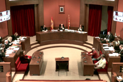 Vista general de la sessió del judici que es va celebrar ahir al Tribunal Superior de Justícia de Catalunya.