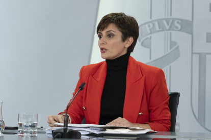 La portaveu del govern espanyol, Isabel Rodríguez, a la roda de premsa posterior al Consell de Ministres