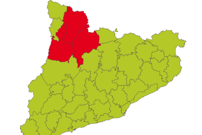 Mapa publicat pel Servei Meotrològic de Catalunya.