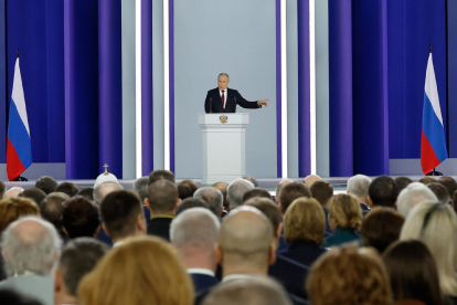 Vladímir Putin dio ayer el discurso sobre el Estado de la Nación ante los diputados y senadores de Rusia.