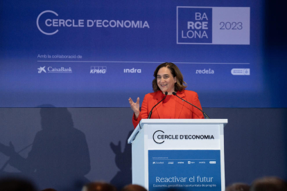 Ada Colau va ser l’encarregada d’inaugurar ahir la 38 Reunió del Cercle d’Economia a Barcelona.