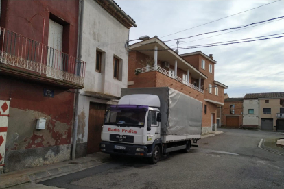 El camió del conductor ferit pels trets a Vilanova de la Barca el gener del 2020.