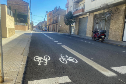 El primer tramo del carril bici de Guissona.