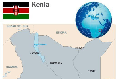 Un mapa de Kenia.