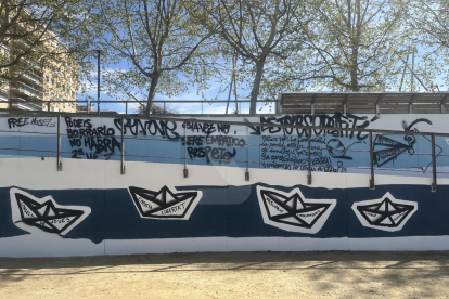 Un dels murals del PotFest de Lleida, vandalitzat en només 24 hores