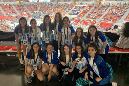 Las jugadoras del Sedis, ayer en el pabellón Príncipe Felipe donde se disputa la Copa de la Reina.