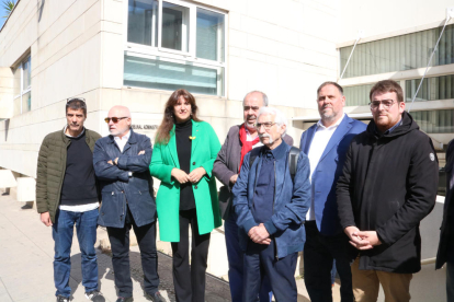 Laura Borràs coincidió ayer con el líder de ERC, Oriol Junqueras, en Montpellier.