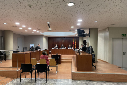 La acusada, ayer en el banquillo de la Audiencia de Lleida. 
