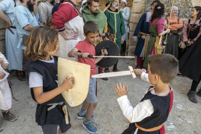 Imatge ahir de la presentació d’un dels grups de recreació medieval.