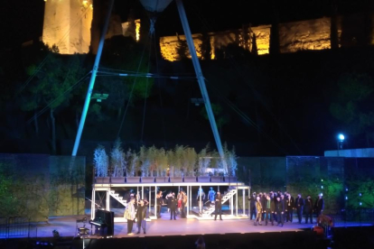 La ópera ‘Rigoletto’, de Verdi, la noche del pasado viernes en Tarragona, junto a la muralla romana.
