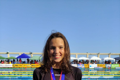 Patrick Pelegrina y Pepe Vendrell, del CN Lleida, con sus medallas; Emma Carrasco consiguió tres; Aina Torrubiano y David Pedrós, dos.