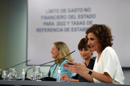 La ministra de Hacienda, María Jesús Montero, ayer.