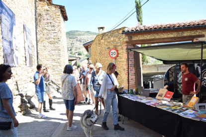 Entre les parades del festival, la de la llibreria ambulant del Pirineu La Barraca.