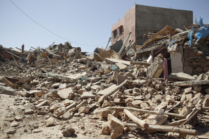 Destrozos en la aldea de Tafagajt, en Marruecos, cerca del epicentro del devastador terremoto.