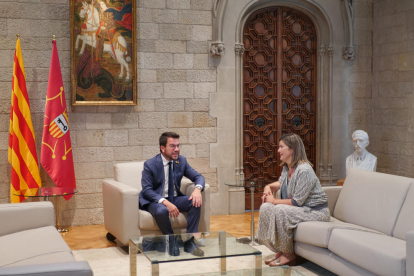 Reunión entre Pere Aragonès y Maria Vergés ayer.