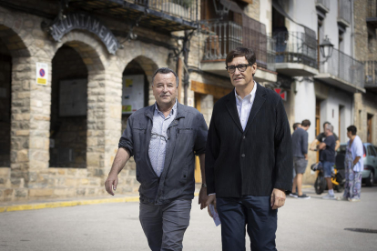 Salvador Illa visitó ayer el municipio de Borreda.