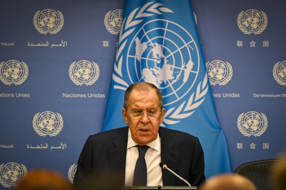 Lavrov en la 78 Assemblea General de les Nacions Unides.