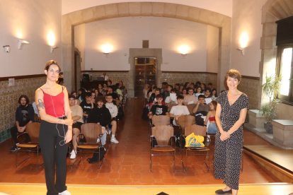 Sessió ahir de presentació del programa de l’Acadèmia del Cinema Català a l’Aula Magna de l’IEI.