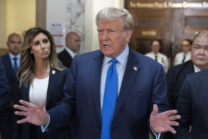 Donald Trump a l’arribada al tribunal de Nova York.