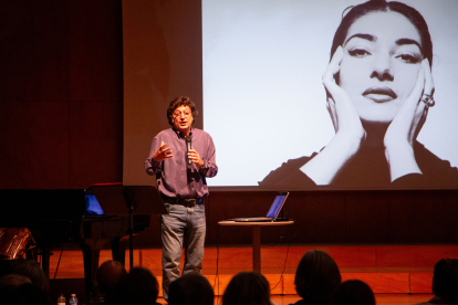 El divulgador musical Marcel Gorgori, ahir a l’Espai Orfeó.