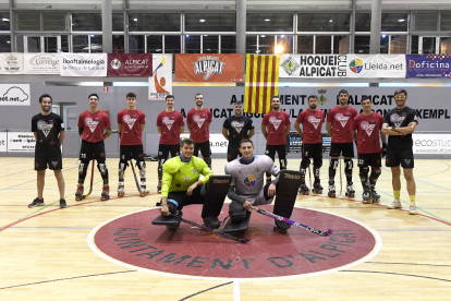 Els jugadors de l’Alpicat, que aquest diumenge inicien la Lliga en OK Plata.