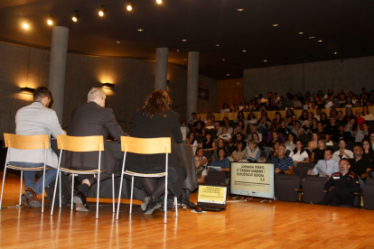 Vista de la sala 2 de l’Auditori de Lleida que ahir va acollir la jornada sobre explotació sexual.