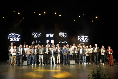 Un sector puixant. Ahir a la nit es van reunir productors de porcí de tot l’Estat en el 30 aniversari dels Premis Porc d’Or, acte que es va celebrar a la Llotja de Lleida.