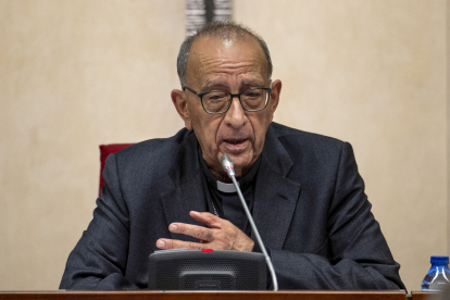 El cardenal Omella, durant l’assemblea plenària dels bisbes.