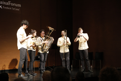 La jove formació barcelonina KamBrass Quintet, ahir a Lleida.