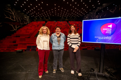 Pilar Bosch, Estefania Rufach i Raquel Bassas, ahir en l’anunci de nominats dels Premis ARC.