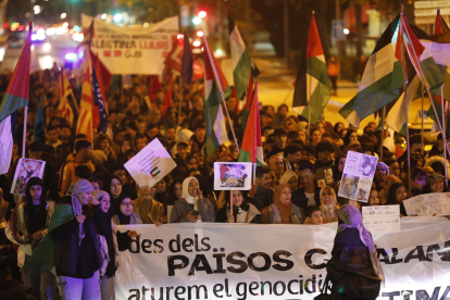 Marxa ahir a favor del poble palestí a Lleida.