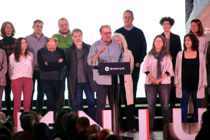 El president d’Òmnium, Xavier Antich, ahir durant l’acte celebrat a l’Hospitalet.