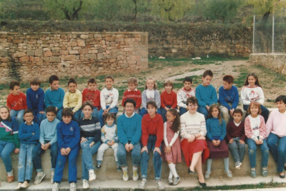 els primers. Foto dels primers alumnes de l’escola dels Torms el 1918.