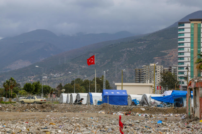 Un dels campaments improvisats a la ciutat d'Iskenderun, a la regió turca de Hatay