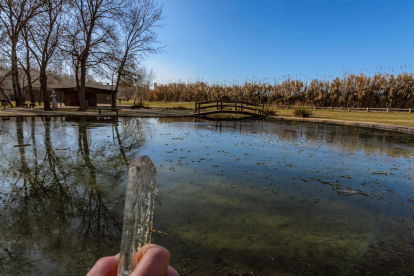 L'estany de la Mitjana estava ben gelat el passat dissabte, dia 12 de gener.