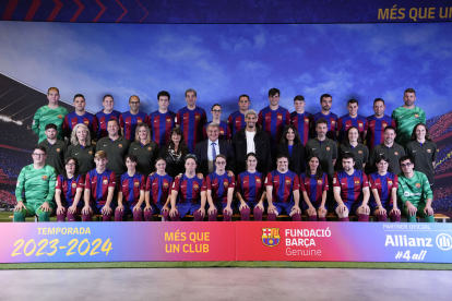 El club va fer ahir la presentació de l’equip Barça Genuine, amb Araujo com a ambaixador.