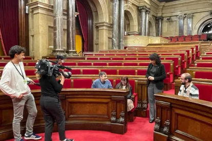 Rodatge del ‘TN cap de setmana’ al Parlament de Catalunya.