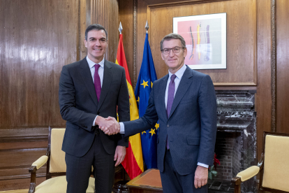 Sánchez i Feijóo es van reunir al Congrés de la Diputats, no a la Moncloa, com és habitual.