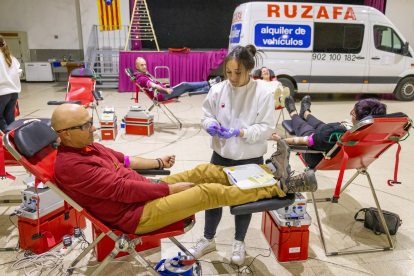 Campanya de donació dimarts passat a Bell-lloc d’Urgell.