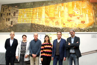 Josep Minguell, amb representants de les institucions que contribuiran a fer realitat el projecte