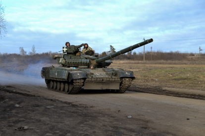 Un carro de combat ucraïnès a la província de Donetsk.