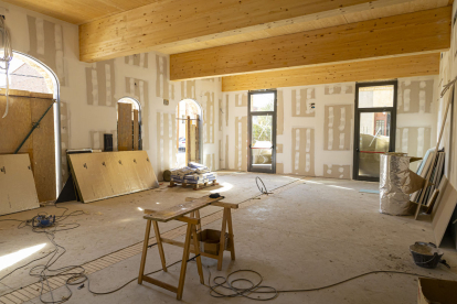 L’interior de la futura llar de jubilats de Térmens, les obres de la qual acabaran aquesta primavera.