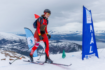 Laia Sellés, durant la prova Individual disputada ahir a Noruega.