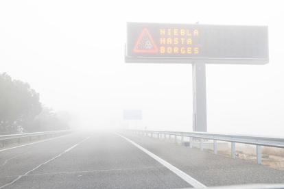 Boira densa a l’autopista AP-2 el mes de gener passat.